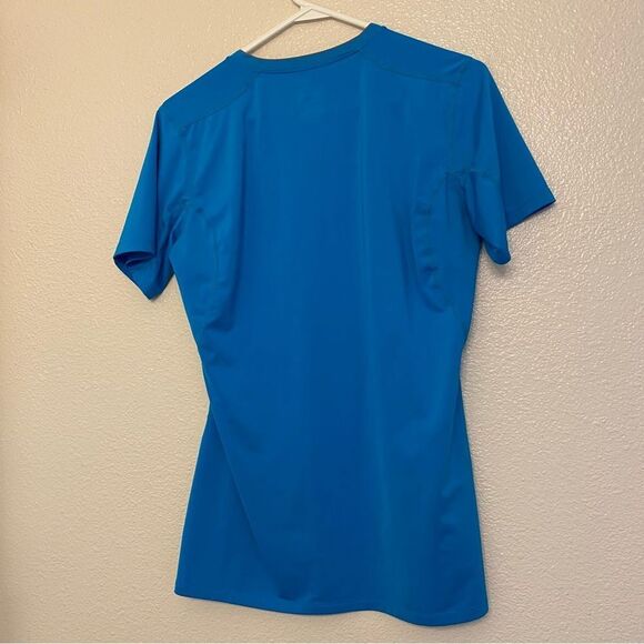 Nike pro v neck aqua blue compression fitted tech athletic performance T-shirt L - Picture 2 of 11